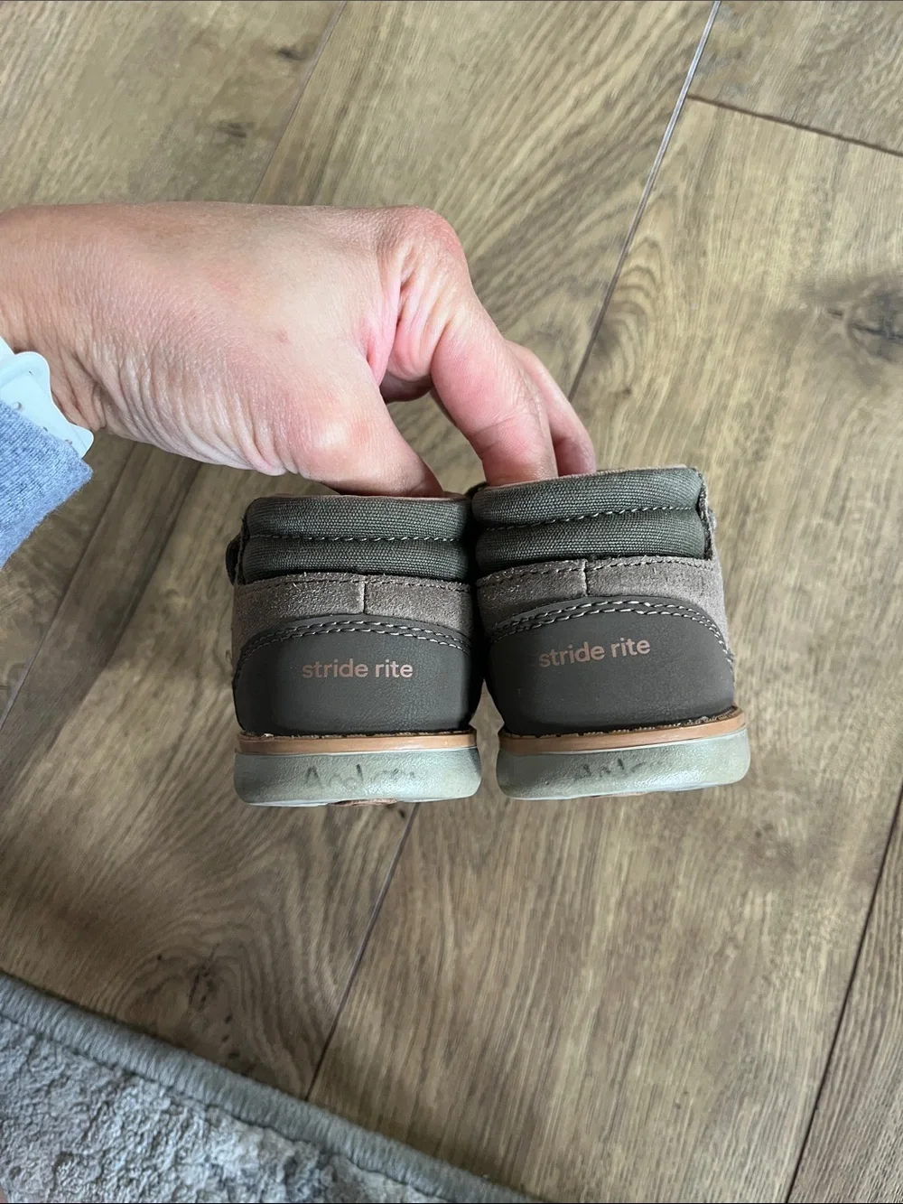 Stride Rite Toddler Suede Boots in Taupe
